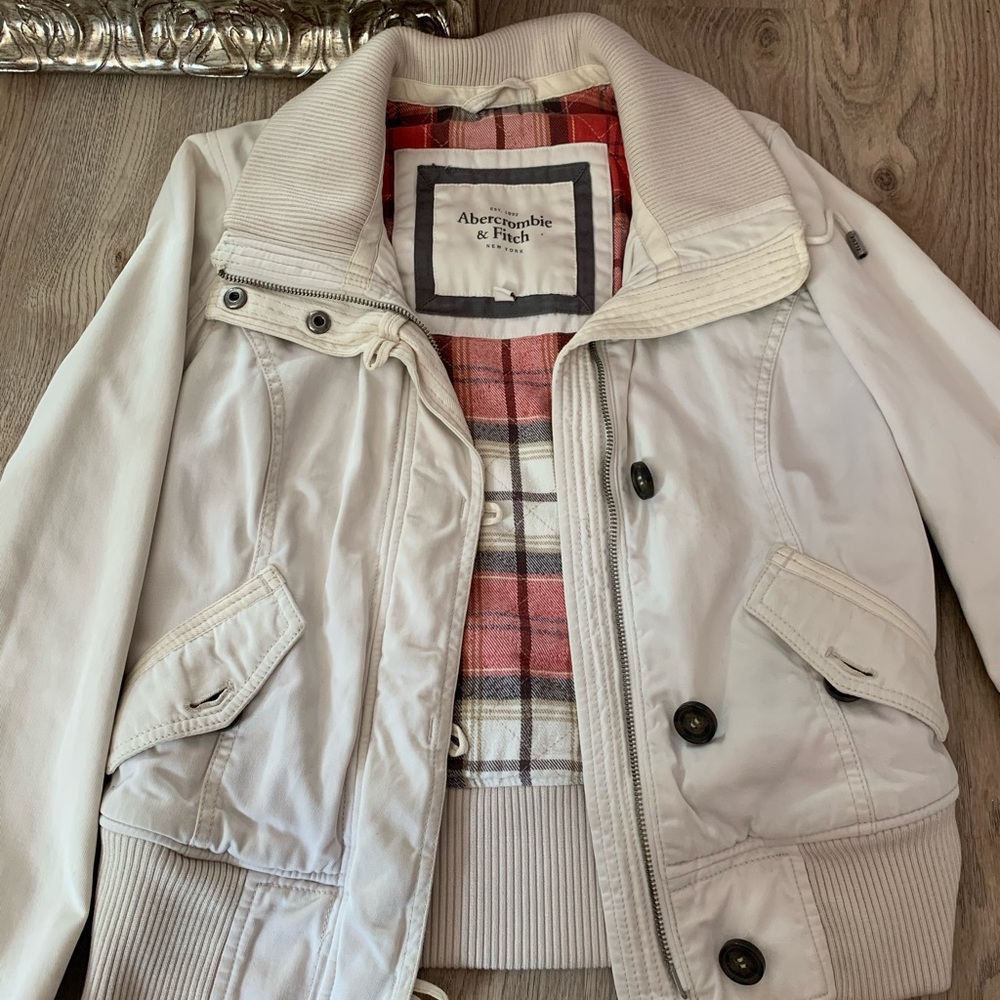 Abercrombie & Fitch White Cargo Jacket
